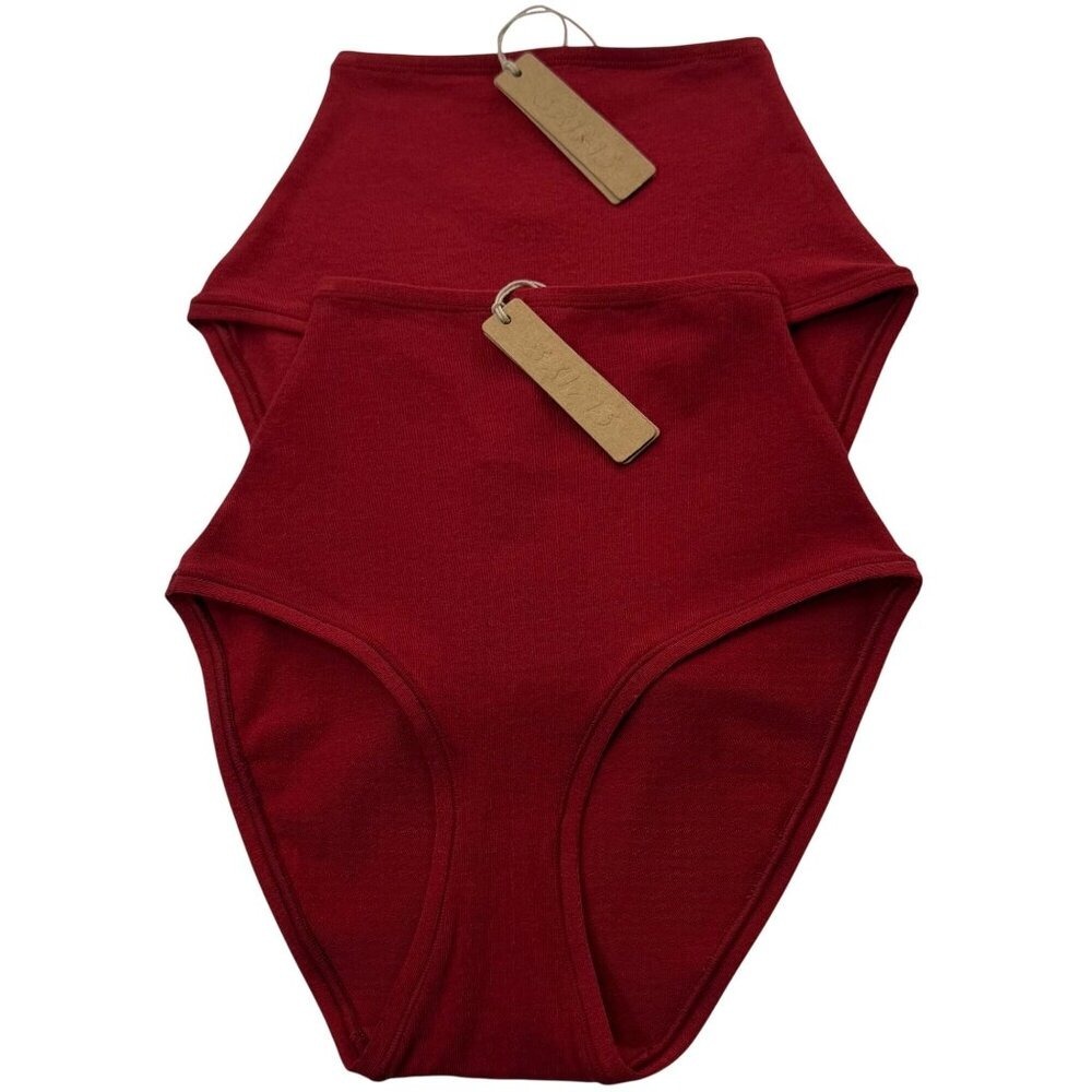 SKIMS Cotton Jersey Full Brief Lot of 2‎ Brick XXS